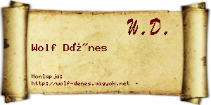 Wolf Dénes névjegykártya